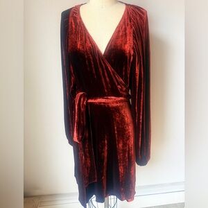 ALC Carlo Velvet Wrap Dress in Cognac, Size 10, ASO Taylor Swift